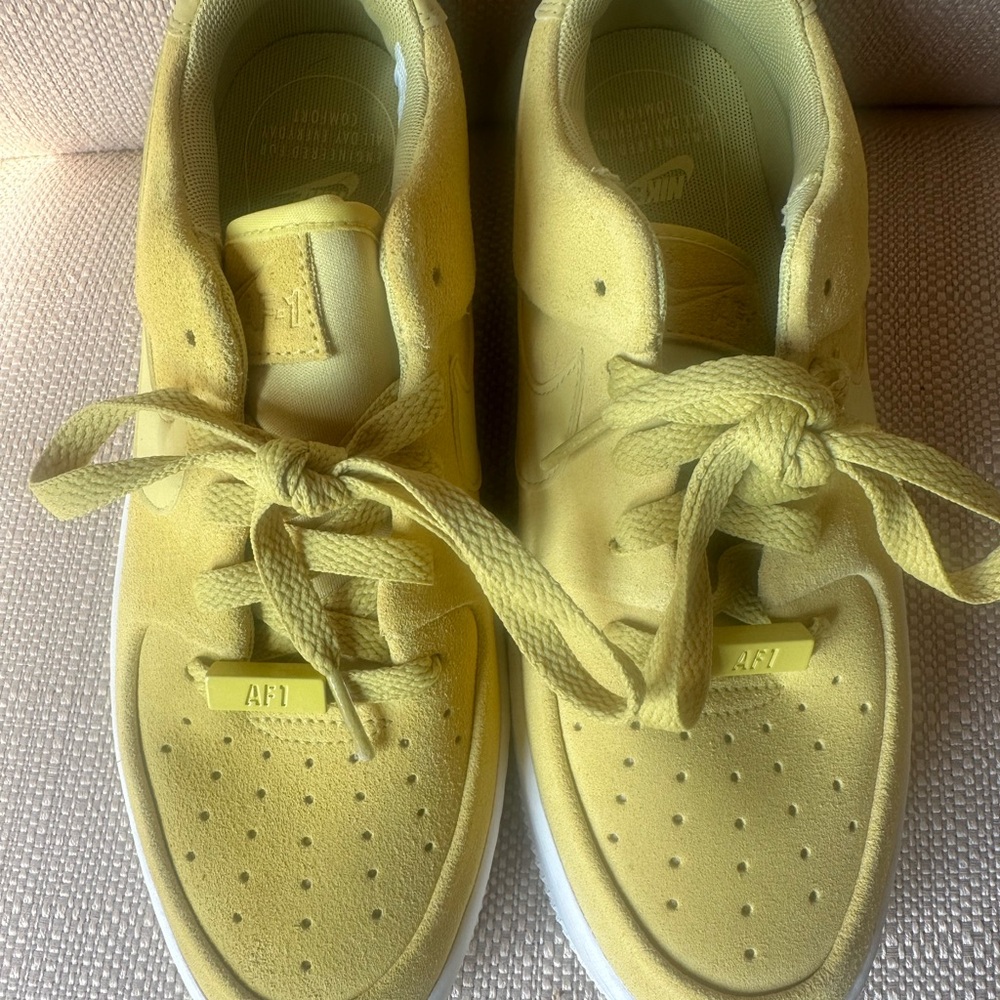 Nike Yellow Low-Top Sneakers with Perforated Design